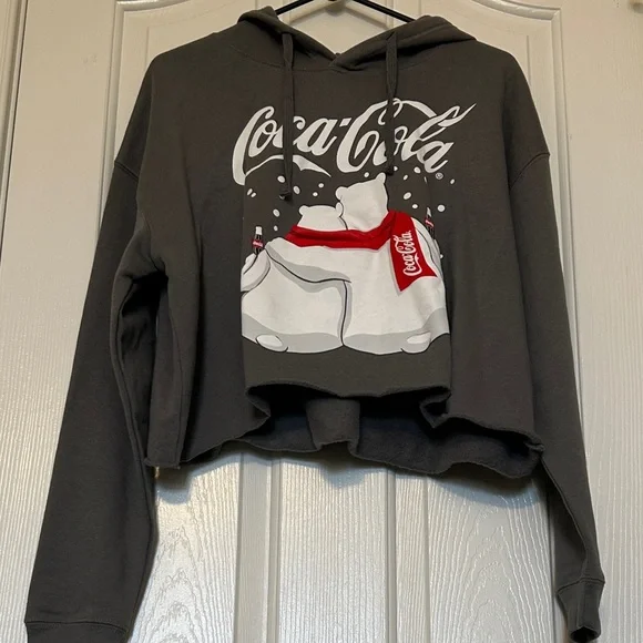 Hot Topic Coca‑Cola Polar Bears Cropped Hoodie – Women’s Large, EUC - Picture 10 of 16